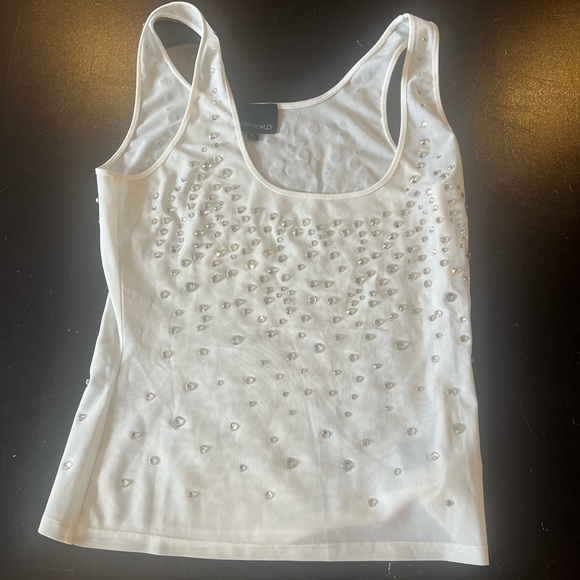 Cynthia Rowley Embellished Crystal Mesh Tank - Picture 3 of 4